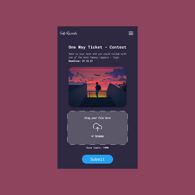 Upload file #31 DailyUI app challenge contest dailyui dailyuichallenge design file hiphop lofi musician support tyga ui upload ux