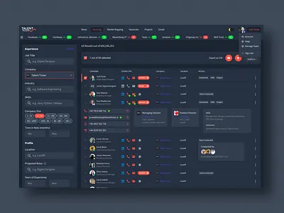 Dashboard - Dark app design ui
