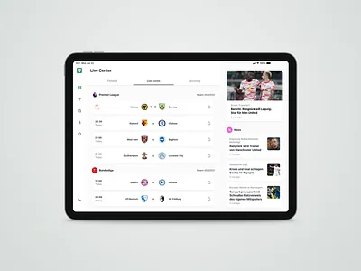 Football App android article bundesliga design football footballapp ios ipad ipaddesign leagues livecenter news premier league soccer ui uiux