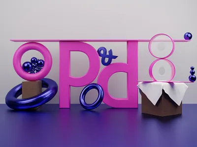 Design Theory Experiment 3d blender blue composition design experiment lighting pink render