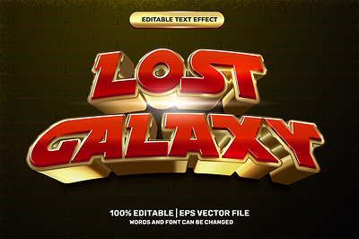 Lost Galaxy 3D Luxury editable text effect style 3d animation background branding design editable force galaxy graphic design illustration logo nebula planet template text typography vector