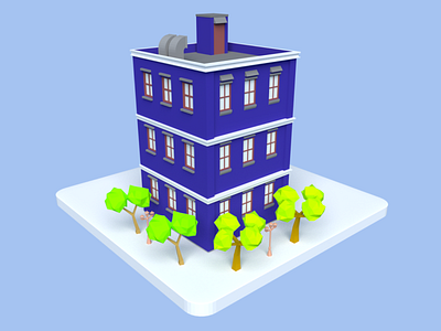 3D Villa Isometric 3d blender icon illustration isometric