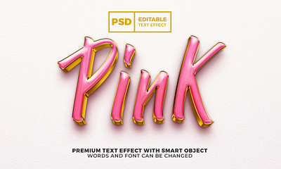 Pink Gold Luxury 3D editable text effect psd template 3d background branding design gold logo luxury mockup pink premium psd template typography