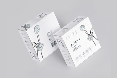Everica Shower Head Packaging adobe illustrator adobe photoshop branding graphic design label and packaging design packaging