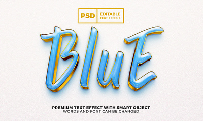 Blue Gold Luxury 3D editable text effect style psd template 3d background blue branding design gold graphic design logo luxury mockup premium psd template typography