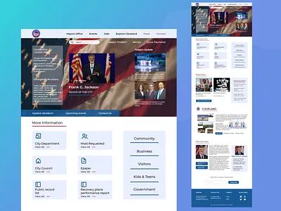 CLEVELAND OHIO - Government Website Redesign adobe adobe xd adobexd app design city city of cleveland cleveland design gov gov site government government website landing page ohio ui ui design uiux web design website website design