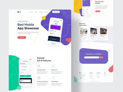 Mobile App Website branding design design system graphic design home page ios app kit landing page navbar ui website design