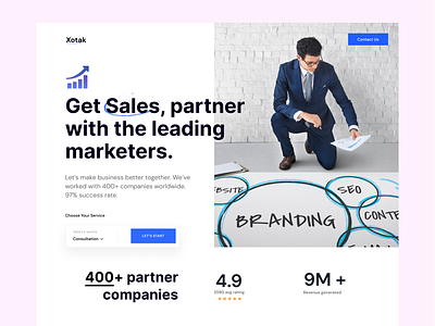 Xotak - Digital marketing agency landing concept agency branding design digital marketing element hero landing page pixel navy product social marketing themeforest ui ui design uiux visual design web design web ui