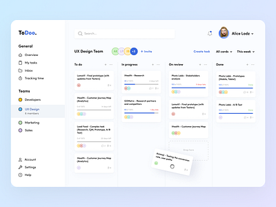 Kanban board dashboard design kanban kanban board managing minimalistic productivity tasks ui uiux ux web webapp