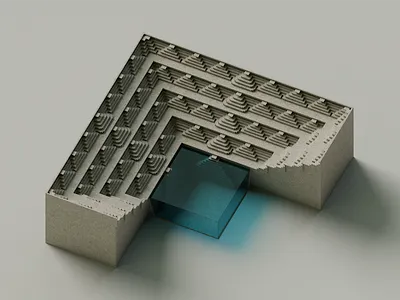 Pushkarani 3d diorama isometric lowpoly magicavoxel voxel voxels