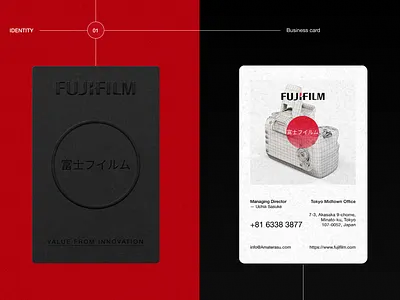 Business card for FUJIFILM company branding illustration logo vector