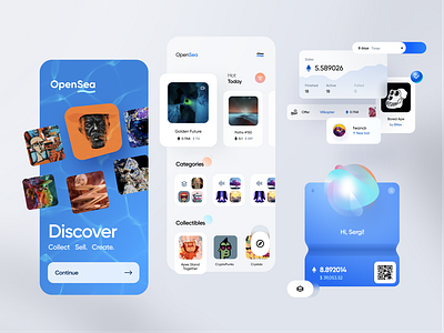 NFT Market Concept app blockchain cards concept crypto design finance fintech mobile nft ui wallet