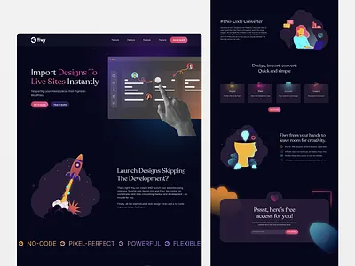 Fiwy - Website UI/UX Design dark design development download free illustration minimal product trend ui uiux web website website design wordpress
