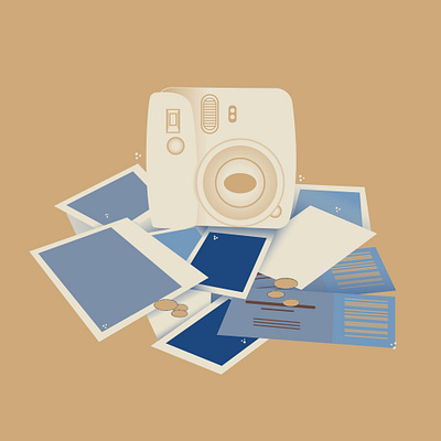 13. Treasure camera colorful illustration illustrator memories minimal polariod vector