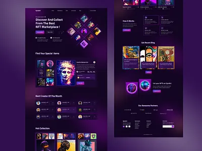 NFT marketplace landing page creative ui digital asset nft nft landing page nft marketplace nft ui nft uxui nft website non fungible token