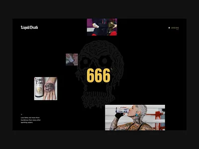 Liquid Death — Loader & Transition art direction can clean homepage illustration interaction layout loader loading parallax premium product skull transition ui water webdesign website