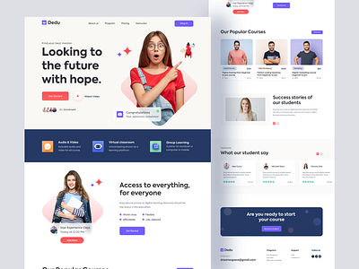 Learning Online (Education) - Landing Page branding design design trend 2022 e learning figma learning platform learning web uiux user interface ux web web ui website