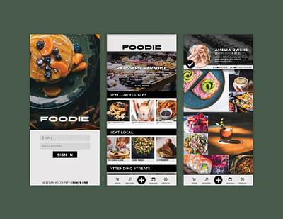 Foodie Mobile App Screens - DesignLab Foundations app branding design graphic design ux