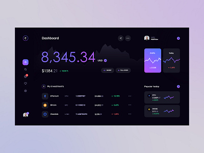 #18 - Web-app concept shots app application balance bitcoin black blockchain btc coin crypto cryptocurrency dark design eth ethereum flat minimalism ui ux webapp webdesign