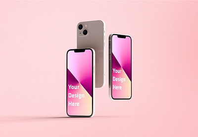 iPhone 13 Mockups abstract app apple application brand cellular clean device display gadget iphone iphone 13 iphone 13 pro mobile mockup realistic screen smartphone telephone ui