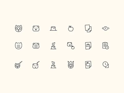 Line Icon Set app icon autumn branding des design graphic design grid icon icon system iconography icons iconset lcon set line icons linear simple symbols ui woodland