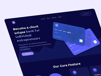 Bank Website app bank app banking dark mode dashboard design finance fintech home screen icon illustration landing page typography ui ux