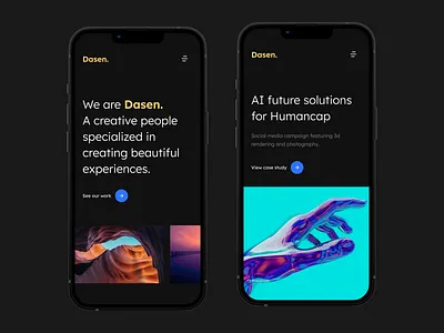 Dasen Agency Portfolio 3d agency black concept daily daily ui darkmode feedback graphic design portfolio ui