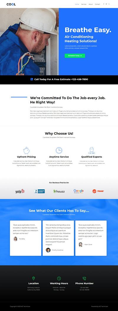 ac-technician ecommerce web design website wordpress