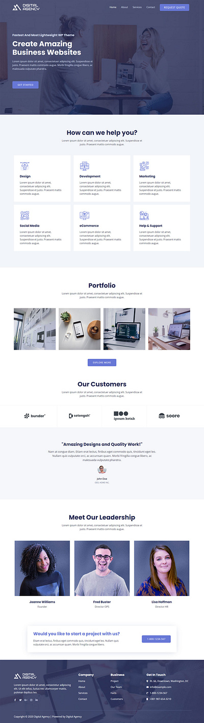 Digital agency website ecommerce ui web design wordpress