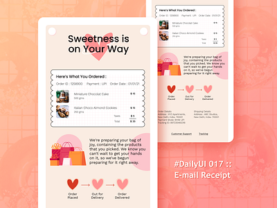 #DailyUI 017 :: E-mail Receipt Design advertisement bakery ui dailyui dailyui email receipt day 017 email receipt email receipt ui figma figma design food ui graphic design landing page mobile app mobile app ui ui ui design uiux ux ux design valentines ui