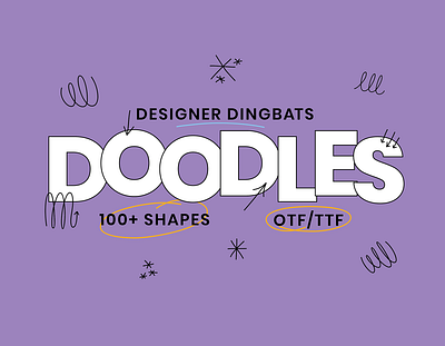 Just released Doodle Dingbats! branding dingbat doodle drawing font icon illustration logo pack squiggle type type design typography