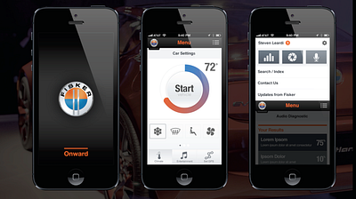 Fisker mobile app ui