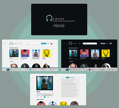 Corus branding design dribbble graphic design illustration landingpage logo music ui uidesign uiux ux vector web website