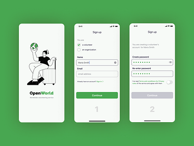 Volunteer App app app design app sign up application design application ui design app design sign up drawing splash illustration sign in sign up splash splash screen splash screen illustration ui sign up ux ui volunteer app