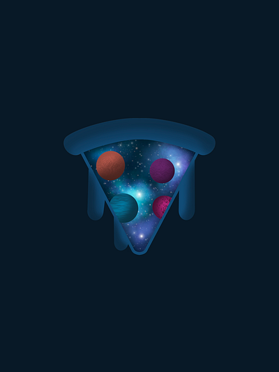 The Intergalactic Slice 3d crypto dark theme design flat illustrations galaxy graphic design illustration metaverse nft pizza procreate slice