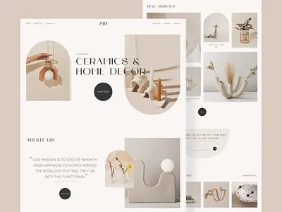 Ceramics website e-commerce ceramics clean ecommerce design ecommerce ui handmade ceramics home decor home page design minimalistic online store design pottery ui design ui ux unique design website design website ui