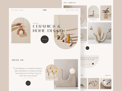 Ceramics website e-commerce ceramics clean ecommerce design ecommerce ui handmade ceramics home decor home page design minimalistic online store design pottery ui design ui ux unique design website design website ui