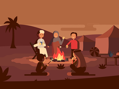 Animated homepage illustration ae animation banner clean desert design event fire gathering graphic design homepage illustration interaction interface landing motion graphics site ui ux website