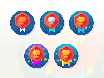 Badges design amblem badge badges flat goal icon icon set illustration ios levels logo photo photo editing photoshop ribbon shield trophy ui web set win