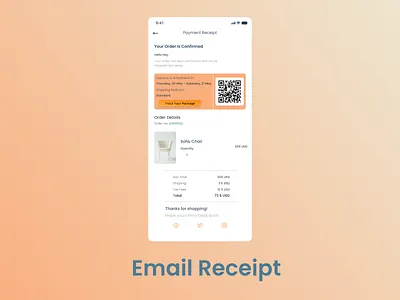 Email Receipt UI Design app design designer graphic design ui ux xd