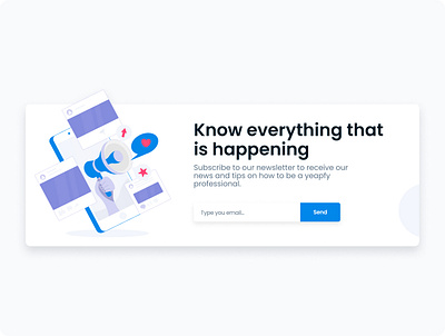 Newsletter Card Idea. cards clean cleandesign creative design desktop illustration ilu input landingpage newsletter ui ux webdesign