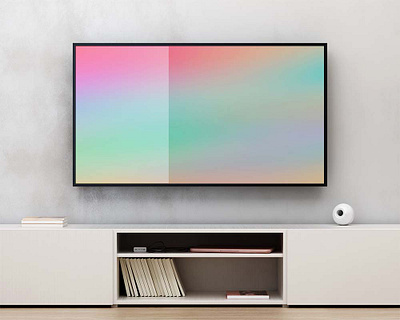 Gradient aurora in tv black marble