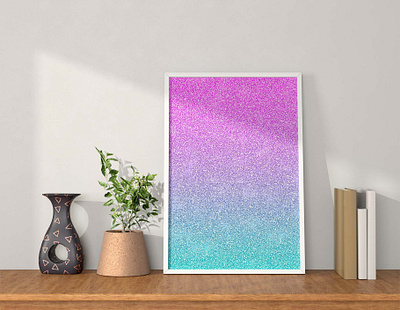 Glitter Texture in Frame black marble