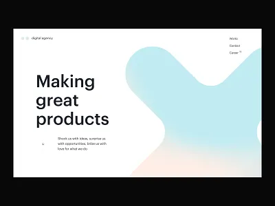 Agency website agency digital gradient main screen product site ui web