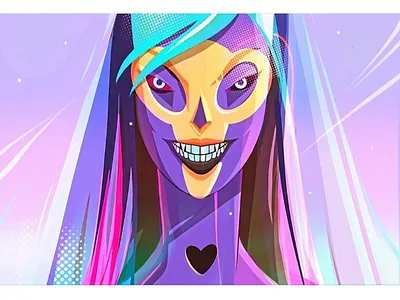 I am Here For You bad girl bad smile cartoon character comics cover emotions evil evil look illustration photoshop supehero vendetta villian website illustration
