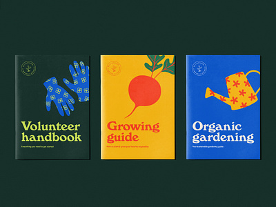 Booklets for a community garden non-profit booklet branding community garden garden gardening guidebook handout illustration print design typography vegetables