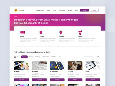 Website to find new jobs in UI/UX Design field akcrev awesome clean elegant jobseekers uidesign uiicon uiux ux uxdesign uxillustration uxwriter webdesign website