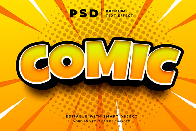 Comic style editable text effect cartoon comic effect photoshop text