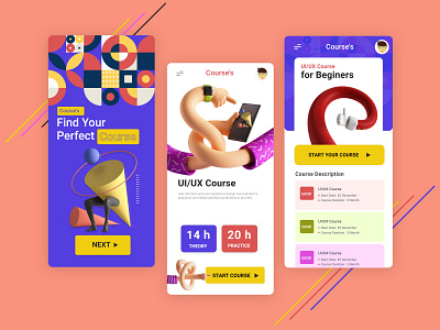 Online Course IOS app design app ui kit course course apps design illustration logo online course ui ui design uidesign uiux uiux course ux web web design