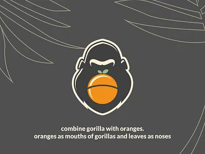 gorrilla orange animal animation brand branding combination logo design dual meaning fruits gorilla graphic design graphicdesigns illustration logo logodesign modern motion graphics orange simple symbol vector